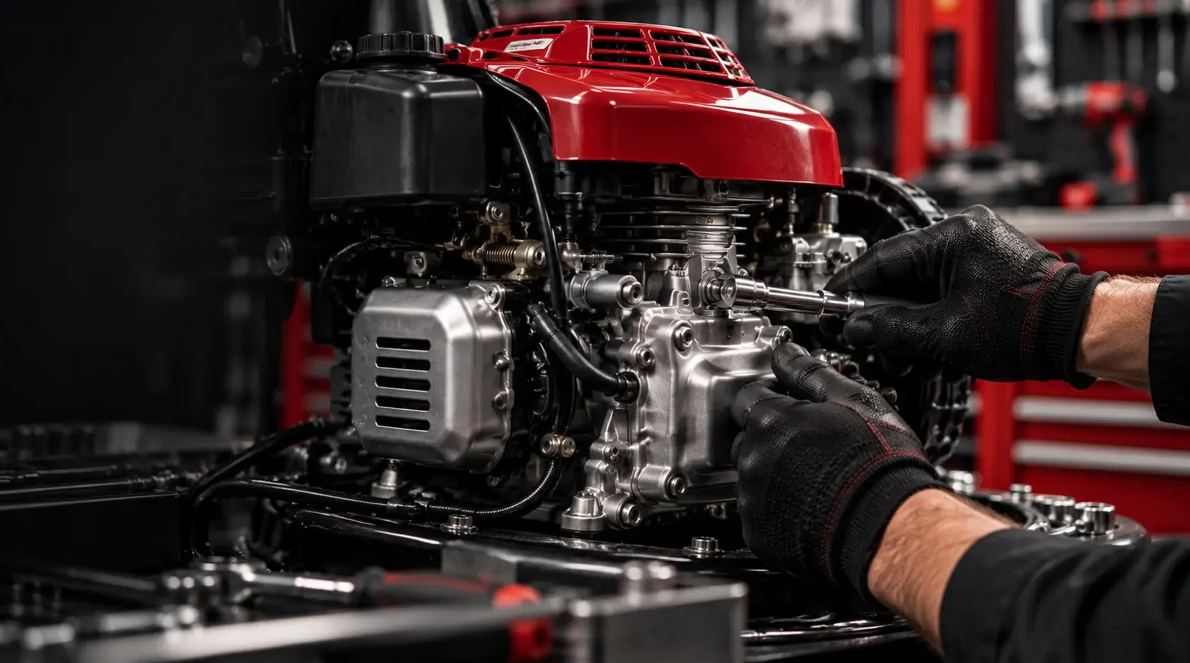 Kisgép karbantartása egy szervizműhelyben